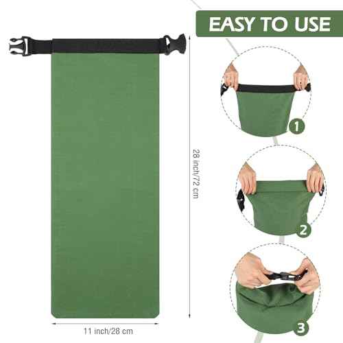 Windyun 10 Pcs Flood Water Barrier Sand Bags for Weight, 11 x 28" Thickened Long Canvas Flood Protection Sand Bags with Insert Buckle for Home Window Door Basement Garage