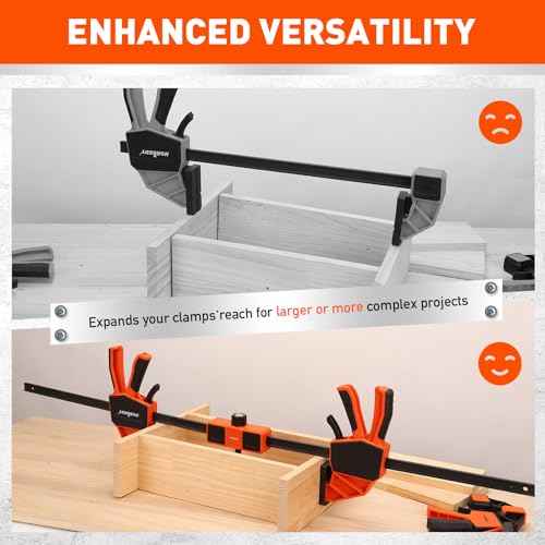 HORUSDY Bar Clamp Leveling Block with Bubble Level, Woodworking Clamp Connector Keeps Joints Square and Aligned, Compatible with F-Clamps & Quick Clamps, ONLY Fits 6mm x 18mm Removable-End Bars