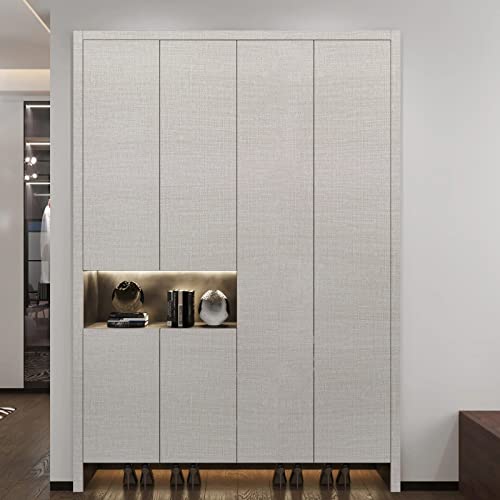WAPANE Grasscloth Peel and Stick Wallpaper 15.7" x 196.8", Faux Linen Contact Paper for Cabinets/Countertops Removable, Textured Wall Paper Self Adhesive, Vinyl Fabric Wallpaper Waterproof