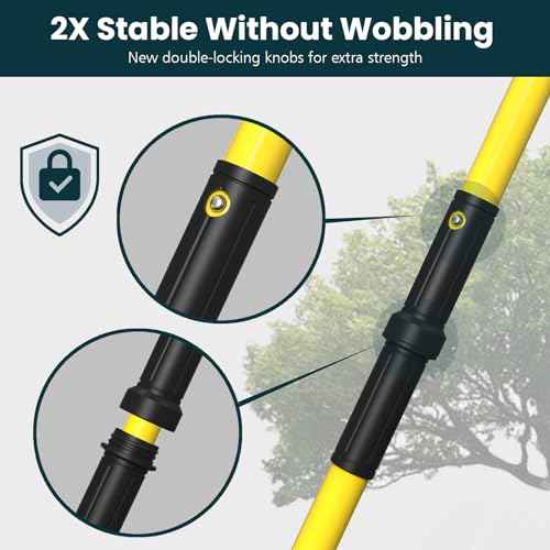 Manual Pole Saws for Tree Trimming 27 FT, [Ultra Sturdy] Tree Trimmers Long Handle Pruner with Thickened Saw Blade and Scissor, Palm Tree Trimmer for Backyard and Garden, Branch Cutter Pole Saw