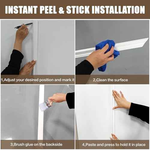 3 Set Peel and Stick Wall Molding Kit - Inner and Outer Layers Style Accent Wall Molding, Ready-to-Assemble Pre Made Wainscoting Wall Panel for Home D?cor (Premium Textured Finish)