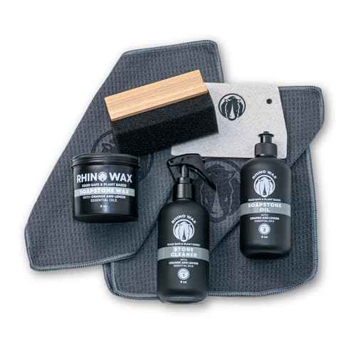 Soapstone Ultimate Care Kit - Soapstone Wax, Soap-Stone Oil, Stone Spray Cleaner, Scraper, Large Applicator, 3 Microfiber Cloths - Complete Protection for Stone Surfaces - Made in USA