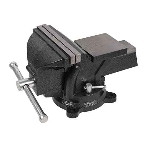 6" Heavy Duty Bench Vise, Pipe Vise Bench Vices with Anvil Swivel Table Top Clamp Locking Base, Double Swivel Rotating Vise Head& Body Rotates 360¡Æ-Black