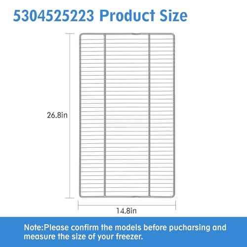5304525223 Freezer Wire Shelf Compatible with Frigidaire Freezer, Replacement 5304523692 5304537120 4959449 AP6989895 PS16218721 EAP16218721
