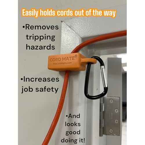 Reusable Cord holder, Versatile Rare Earth Magnetic cord organizer multi tool for appliance moving/repair use by electricians, technicians and movers. With carabiner included (black,orange