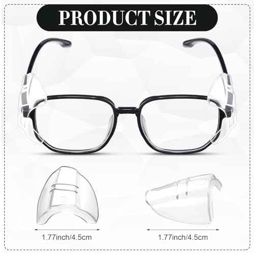 60 Pairs Clear Safety Glasses Side Shields for Prescription Eyeglasses Slip on Side Shields Guards