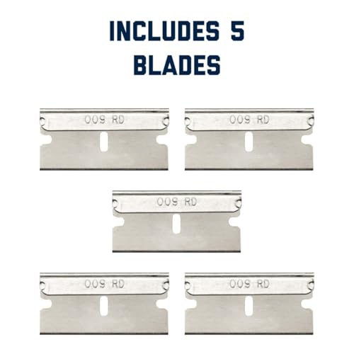 Deluxe Window Scraper - Precision in Tight Corners, Compatible with 0.009" or 0.012" Blades, Includes 5 Carbon Steel Blades - APTL-7001