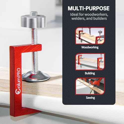 2PCS Small C-Clamps 2 Inch, C Clamp for Woodworking, Welding and Construction, Features a 8mm Nob for Fastening with Electric Drill, Couch Clamps for Sectionals