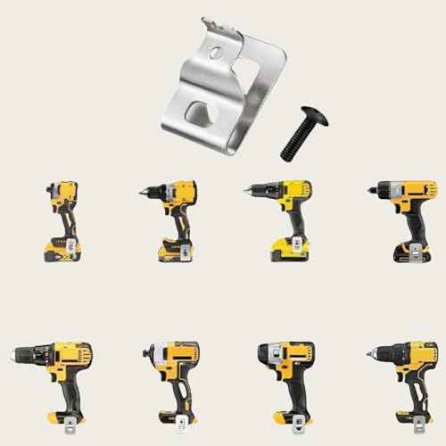 6 pcs Belt Clips for Dewalt 304 Stainless Steel Drill Tool Clips Hook Kit with Screws for Dewalt N268241 fit for 20V Power Tools DCD980 DCD985 DCD980L2 DCD985L2