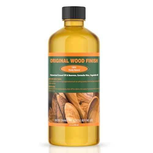 Premium Original Wood Finish - Linseed Oil, Carnauba Wax & Beeswax Blend, Ideal for All Woodwork, Long-Lasting Durability - Natural Safe Sealer - for Polish, Condition, Restore Interior Wood - 3.4 oz