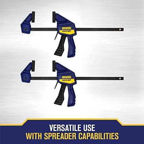 IRWIN QUICK-GRIP Clamps, 4 Piece Set with Bar Clamps, 4-1/4", Handi Clamps, 2" (IRHT83222)