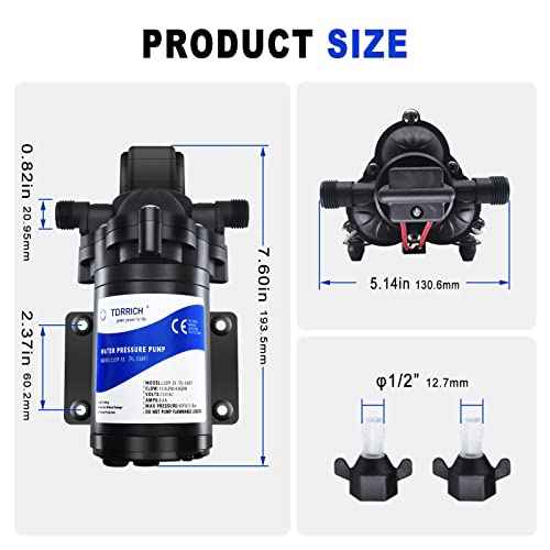 Water Pressure Booster Pump for RV£¬12V Diaphragm Power Water Pumps 4GPM 45PSI Self-priming Pump,Diaphragm Transfer Pump for Boats Inline Garden Hose Lawn Camper Sprinkler Irrigation