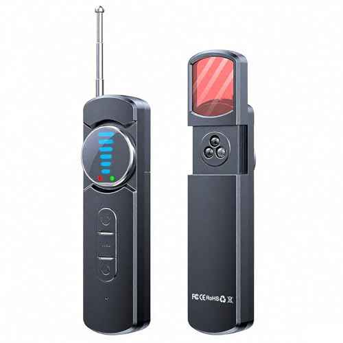 Hidden Camera Detector, Portable Anti-Spy Device, RF Signal Scanner, GPS Tracker & Bug Detector with Anti-Theft Alarm Mode for Hotels, Travel, Home & Office Privacy Protection Tool