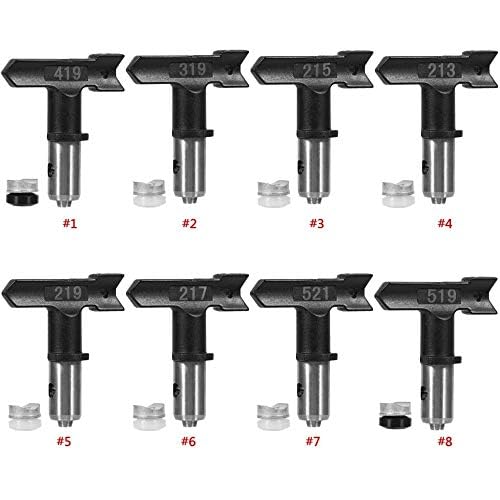 Zerodis Black Airless Spray Gun Tips Reversible Tungsten Steel Paint Sprayer Nozzle Accessoies(217)