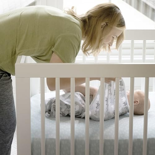 SwaddleMe by Ingenuity Monogram Collection Baby Swaddle, 100% Cotton, Improves Sleep & Calms Startle Reflex, 0-3 Months, Pocket Fold Design for Easy Changes, 1.0 TOG, 3-Pack - Born Free