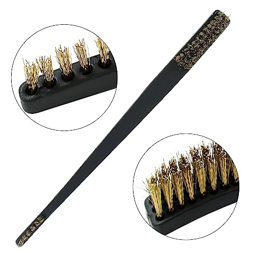 Hitefu 9PCS Mini Wire Brush Set, Mini Metal Toothbrush Scratch Wire Bristles Brush Set, Rust Paint Metal Cleaner for Cleaning Rust Paint Dirt(Nylon + Stainless Steel + Brass)