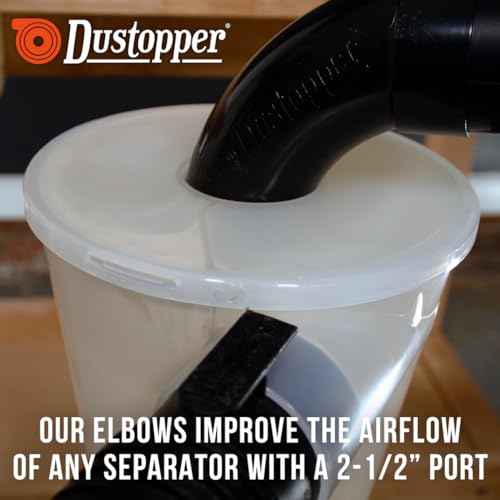 High Flow Shop Vacuum Elbow ? 90-Degree Sweep Elbow Connector with 2-¨ö¡± Nominal (2-1/4" actual) Port, Improves Airflow For Wet Dry Vac Dust Collection System (1 Elbow)