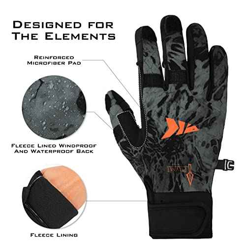 KastKing Mountain Mist Cold Winter Weather Fishing Gloves for Men and Women - Ideal for Ice Fishing, Photography, or Hunting