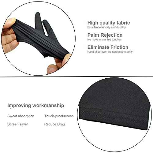 Drawing Glove, Digital Art Glove for Graphic Tablet, Artist Gloves with Two Fingers for iPad