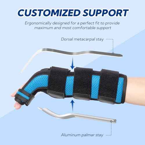 Boxer Fracture Splint, Ulnar Gutter Splint Right Hand, the 4th and 5th Metacarpal Finger Splint Hand Brace, Boxer Orthosis Hand & Wrist Brace for Women & Men, Left, M
