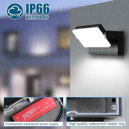 40W LED Outdoor Wall Light, 5000K Daylight Waterproof Floodlights, 360 ¡Æ Adjustable Wallpack Lighting Modern Security Commercial Exterior Wall Mount Fixture for Yard Hardwired Super Bright