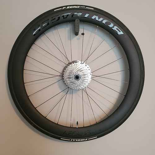 Cycling Wheel Wall Mount Custom Face Design ? Vertical Bike Wheel Storage Hanger for Road, Gravel, and MTB Wheels ? Carbon Rim Safe, Easy Installation, Made in Canada (Lines Diagonal Large)