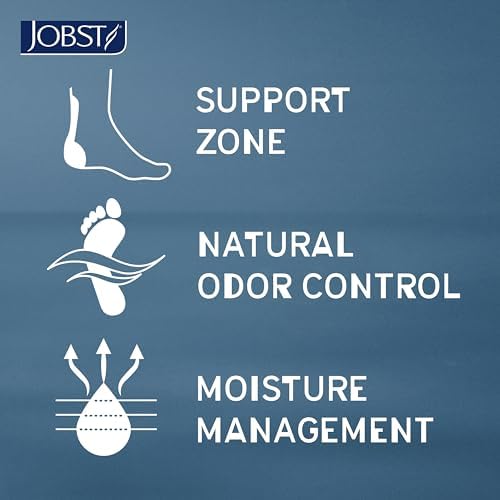 JOBST Sport Knee High 20-30 mmHg Compression Socks, Royal Blue/Grey, Medium