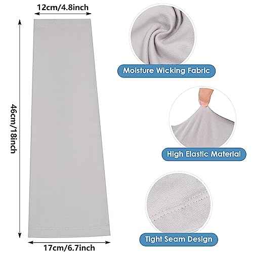 10 Pairs Plus Size Arm Sleeves UV Sun Protection Sleeves Cooling Ice Silk Arm Oversized Tattoo Sleeve Covers for Women Men, 10 Colors