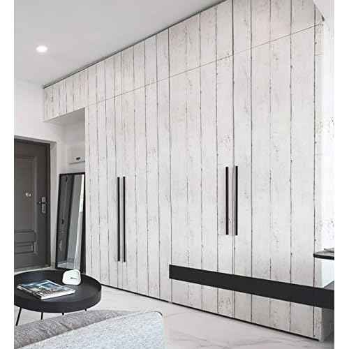 CiCiwind 118¡± x17.7¡± Wood Wallpaper Peel and Stick White Wood Wall Paper for Bathroom Bedroom Removable Waterproof Self-Adhesive Wallpaper Shiplap Contact Paper Decoral Laundry Room Vinyl Film