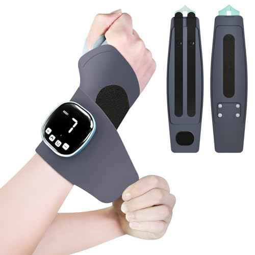 Electric Hand Massager with Heat, Cordless Wrist Heating Pad TES Muscle Stimulator for Pain Relief Therapy, Adjustable Length for Daily & Sports, Universal Left & Right