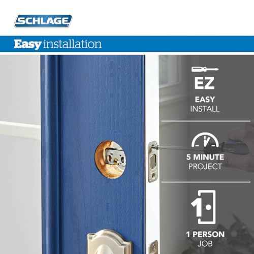 Schlage FB50 N V BWE 619 Single Cylinder Deadbolt and Keyed Entry Bowery Knob, Satin Nickel