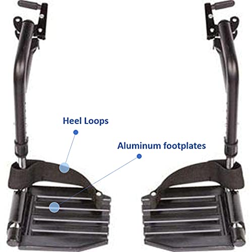 Invacare T93HCP Wheelchair Hemi Footrest with Composite Footplate and Heel Loop for Wheelchair, Pair