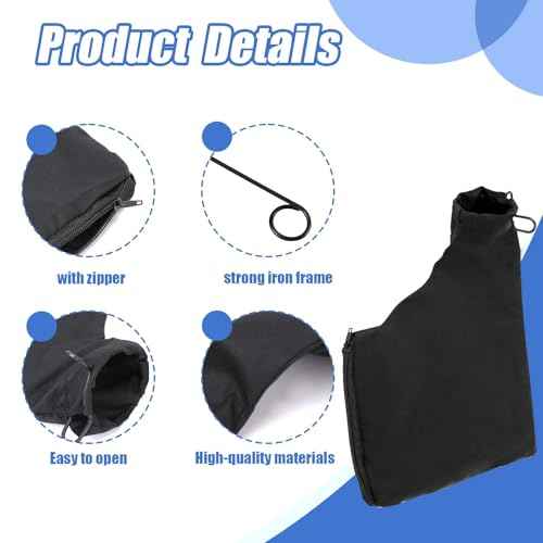 2 Pcs Black Dust Collection Bag for Miter Saw Table Saw Miter Saw with Zipper and Wired Adjustable Stand Wired Stand Miter Saw Accessories for 255 Model Belt Sander Parts Diagonal Saw Miter