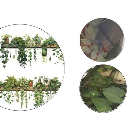 Green Plant Wall Stickers Vinyl Wall Decals Removable Wall Clings Peel and Stick Wall Mural for Bedroom Living Room Office (Small)