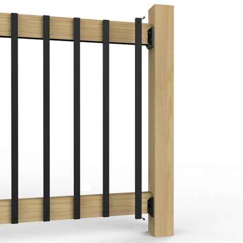 25 Pack Rectangle Staircase Balusters, 36" Black Metal Deck Spindle and Stairs Railing, Hollow Rectangle Deck Balusters for Porch Railing