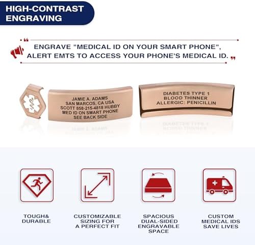Divoti Custom Engraved Medical Alert ID Bracelet – Dual-Sided Laser Etching, Silicone Wristband, Stainless Steel Security Clasp – Adjustable & Trim-to-Fit – Emergency Medical Info Band for Men & Women