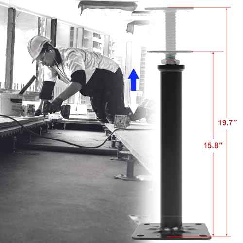 4 Pack Adjustable House Floor Jacks ? 16"-20" Heavy Duty House Jacks for Leveling, Steel Support Posts for Beams, Decks, Crawl Spaces, Basements-Black