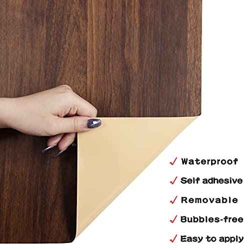 Decotalk 3ft X 16.4ft Large Walnut Wood Grain Contact Paper Peel and Stick Woodgrain Countertop Contact Paper Waterproof Wood Vinyl Wrap Peel and Stick Woodgrain Wallpaper Vinyl Wrap WoodLook