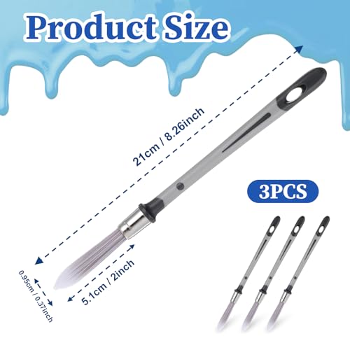 3 Pack Trim Paint Brush for Painting Wall 0.37 Inch Trim Painting Tool Edge Painting Tool for Painting Detail Areas for Baseboards House Wall Corners Paint Edger Brush and Touch Up Painting