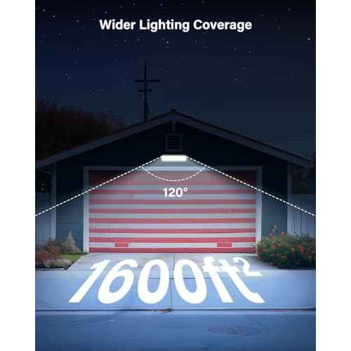 120W High Bay LED Shop Lights with Remote Control, 18000LM 6000K Aluminum Garage Light, LED Work Lights, Plug & Play Lighting for Warehouse, Basement, Workshop, 5' Cable and US Plug, 4 Pack