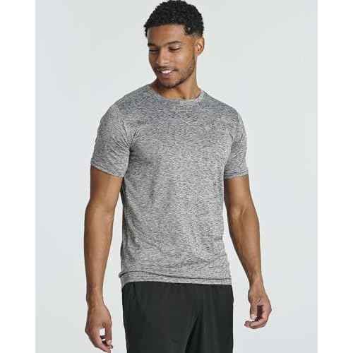 Real Essentials 5 Pack: Men¡¯s Short Sleeve Dry Fit T-Shirts ? Moisture Wicking Athletic Workout Gym Fitness Casual Tees