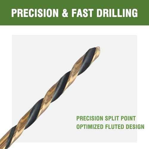 3/32 x 8 Inch Extra Long Drill Bits (3 Pack), Aircraft Drill Bit Black and Gold M2 HSS for Wood, Plastic, Thin Metal Sheet