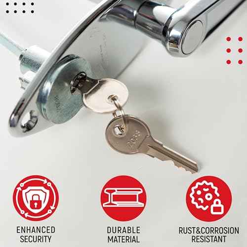 Garage Door Lock Kit, L-Handle Lock with Inside Slide Lock Latch Mechanism, Home Improvement Door Lock