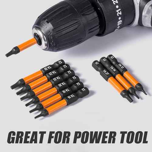 10 Pieces Triangle Screwdriver Set, 2 inch /50 mm Long Magnetic Triangle Screwdriver Bits Set, 1/4 Inch Hex Shank Triangle Bit Set, S2 Steel Triangle Head Drill Bit for Impact Driver, TA12-TA30