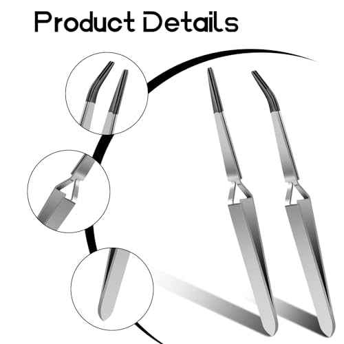 2 Pieces Rubber Tipped Tweezers Set Reverse Stainless Steel Cross Locking Tweezers PVC Tips Bent and Straight Flat Tip Tweezers Stamp for Coins Jewelry Hobby Crafts Industrial Electronic