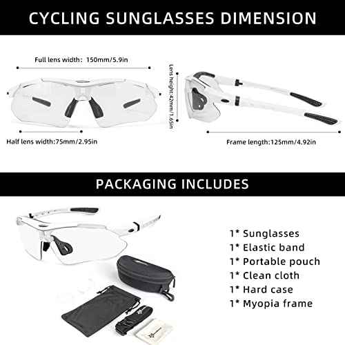 ROCKBROS Pickleball Glasses for Men & Women ? ANSI Z87.1 Certified Safety Glasses, UV400 Protection & Interchangeable Strap