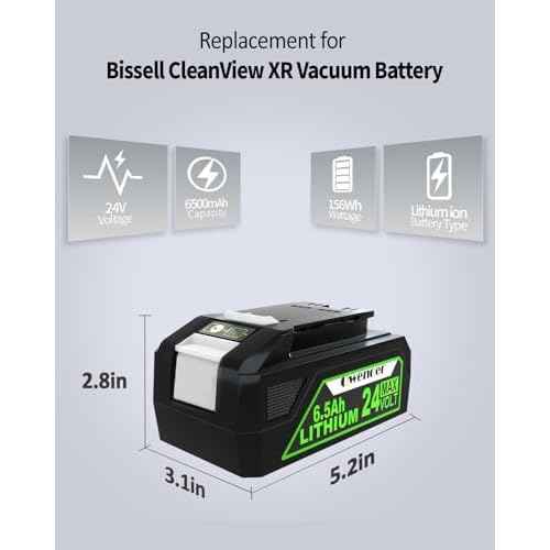 [3X Long Runtime] 24V 6.5Ah Replacement for Bis 24V Battery Compitable with Bis Cleanview XR & XR Pet Series Vacuum, Compitable with Bis Vacuum Cleaner 3789U, 3797V