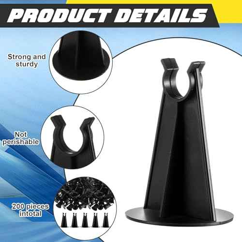 400 Pcs 200 Pcs 2-1/4 Inch Length x 1.97 Diameter for Plastic Rebar Chair #3 to #5 Black Heavy Construction Concrete Tool