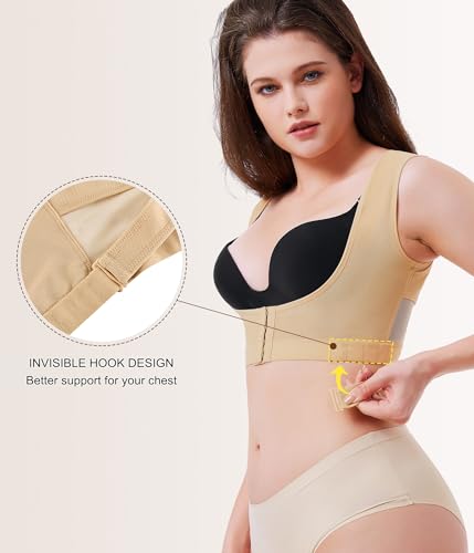 URSEXYLY Upper Back Brace for Women Breathable Posture Corrector Posture Support Back Straightener Pain Relief(Beige,S)