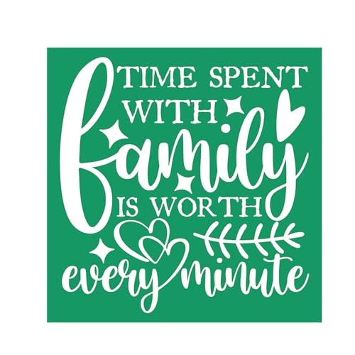 JAJADO Home Silk Screen Stencils DIY Screen Printing Template, Faith Farmhouse Family Quote Reusable Adhesive Stencils Silk Screen Transfer for Crafts Painting on Wood, T-Shirt, Glass, Paper 8.5x8.5¡°